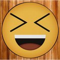 Deerlux Emoji Style Round Funny Smiley Face Kids Area Rug, Laughing Emoji Rug, 36 x 36 QI003872.S